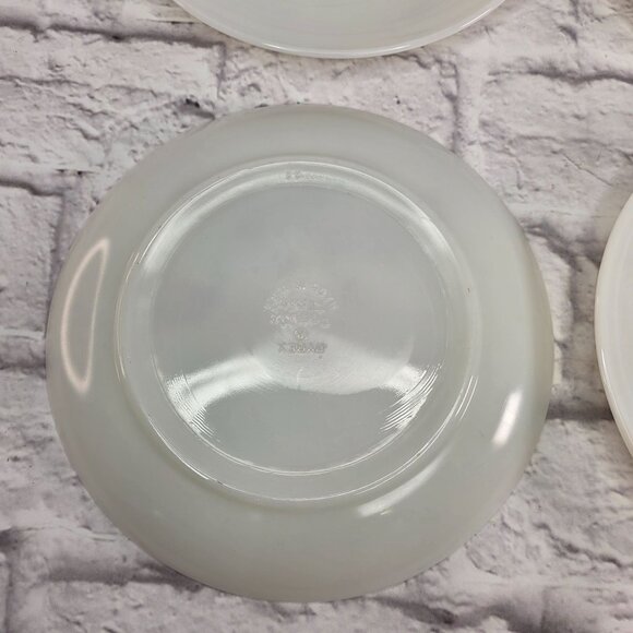 Vintage Pyrex Pink Dogwood Family Flair Flower Blossom Dessert Plates Set of 4 - Picture 3 of 5